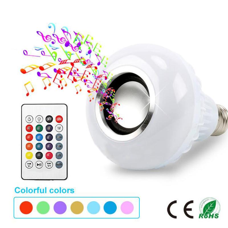 12W Music Playing Dimmable Wireless Led Lamp with 24 Keys Remote Control