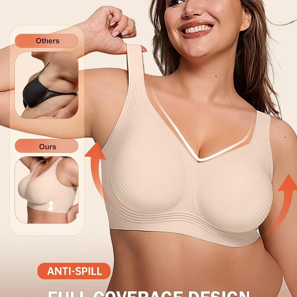 Womens Full-Coverage Push-Up Bra Without Underwire For Support
