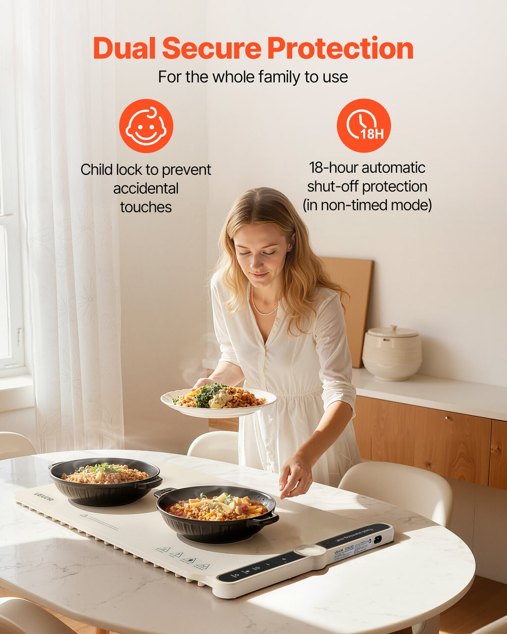 Electric Rollable & Portable Silicone Food Warmer Mat