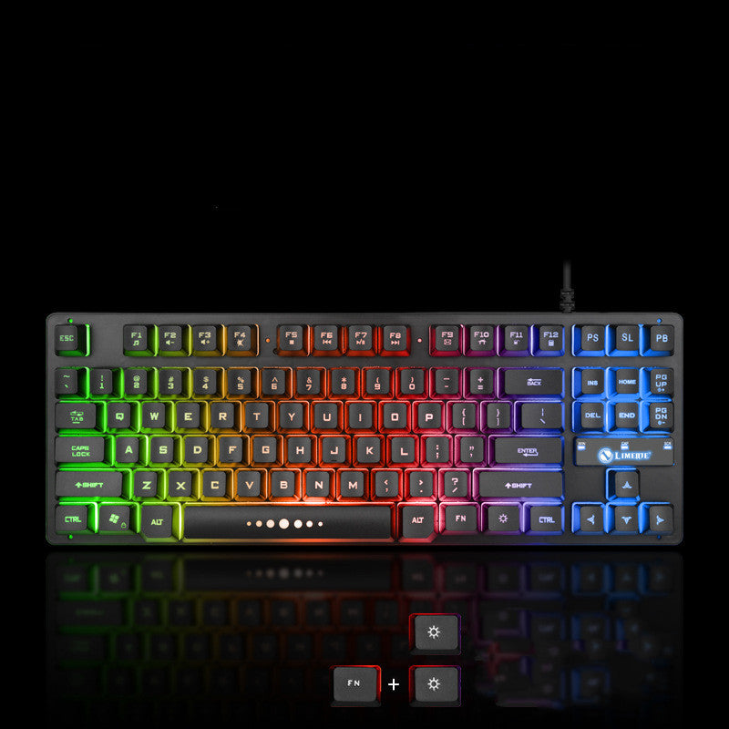 87-key Mechanical Feel Rainbow Luminous Keyboard
