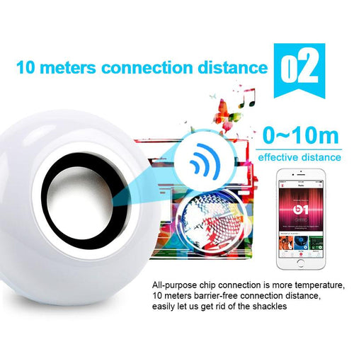 12W Music Playing Dimmable Wireless Led Lamp with 24 Keys Remote Control